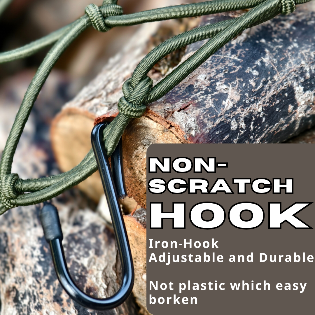 ONIPAX 15"x 15" High Elastic Bungee Cargo Net with 6 Hooks for Bicycle Motorcycle