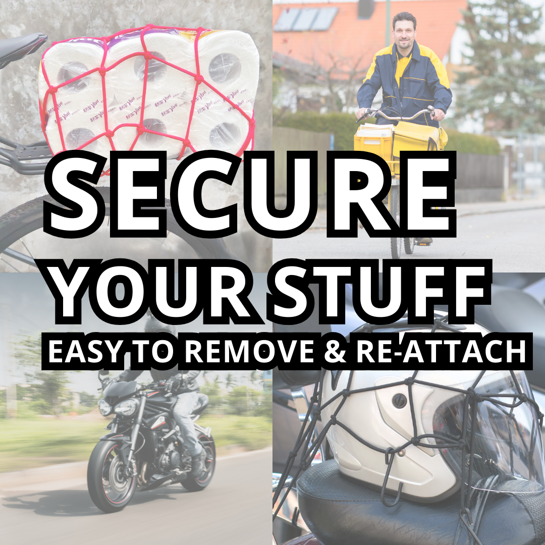 ONIPAX 15"x 15" High Elastic Bungee Cargo Net with 6 Hooks for Bicycle Motorcycle