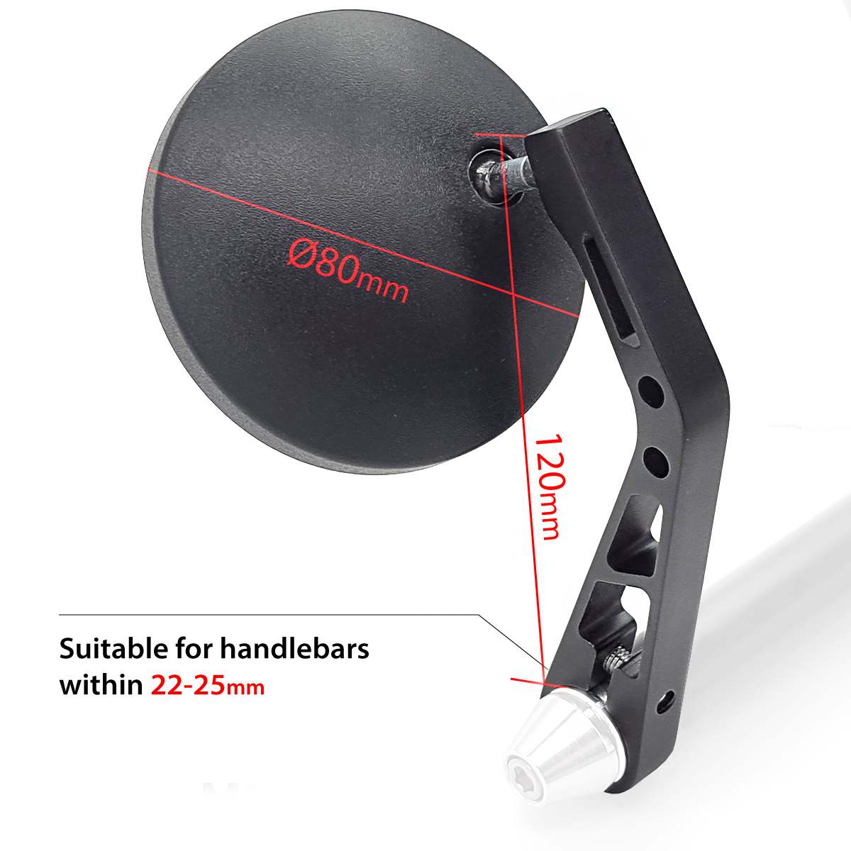 ONIPAX Handlebar Bike Mirror, Ultra Clear Glass Lens, Rotatable and Shockproof Wide Angle Rear View Cycling Mirror
