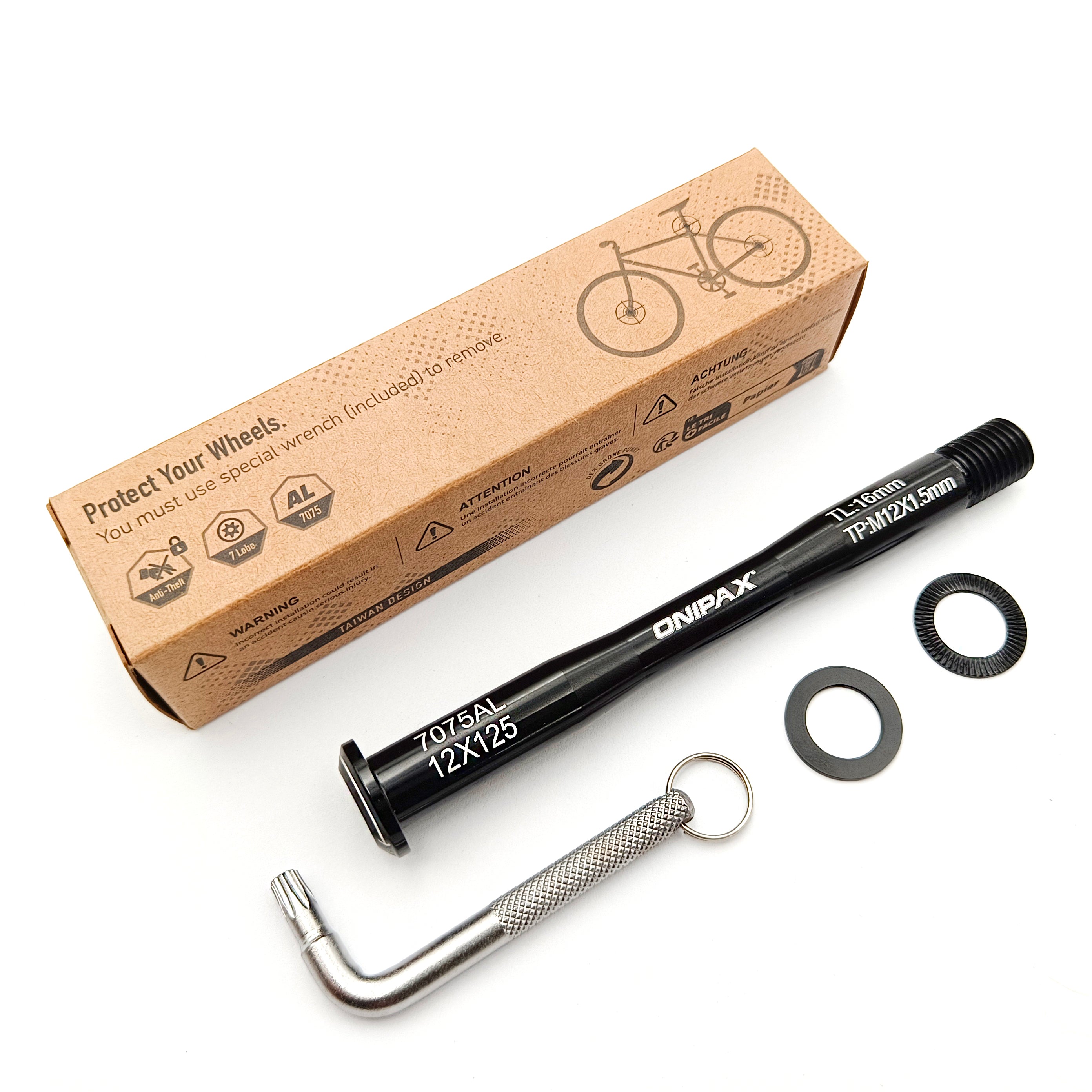 ONIPAX Anti-Theft 12mm Front Hub Thru Axle