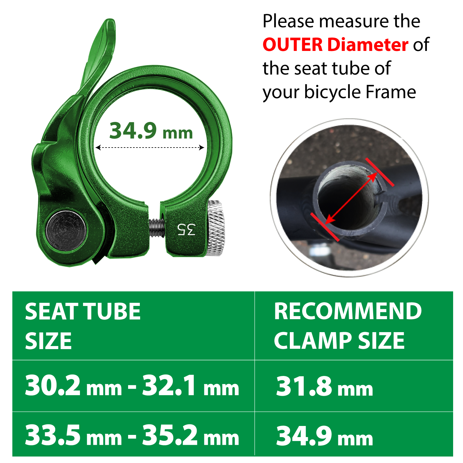ONIPAX QR Aluminum seatpost clamp 35mm