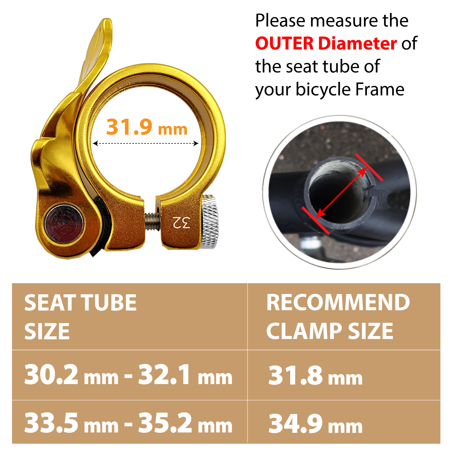 ONIPAX QR Aluminum seatpost clamp 35mm
