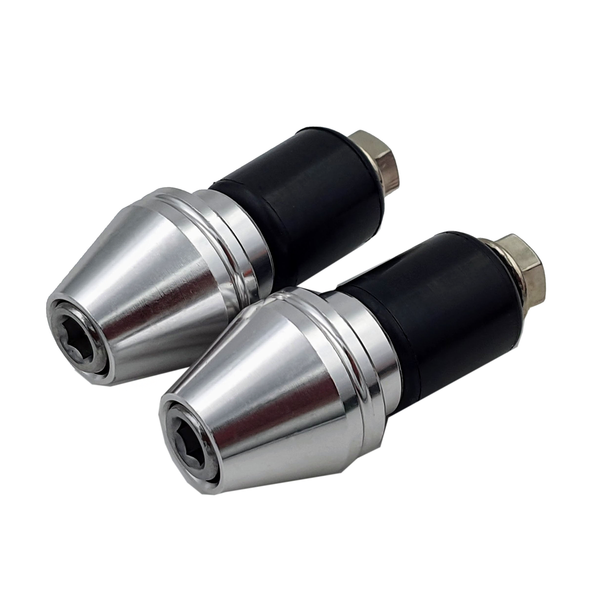 ONIPAX 2pcs Tone Handle Bar End Plugs (Silver/Black)