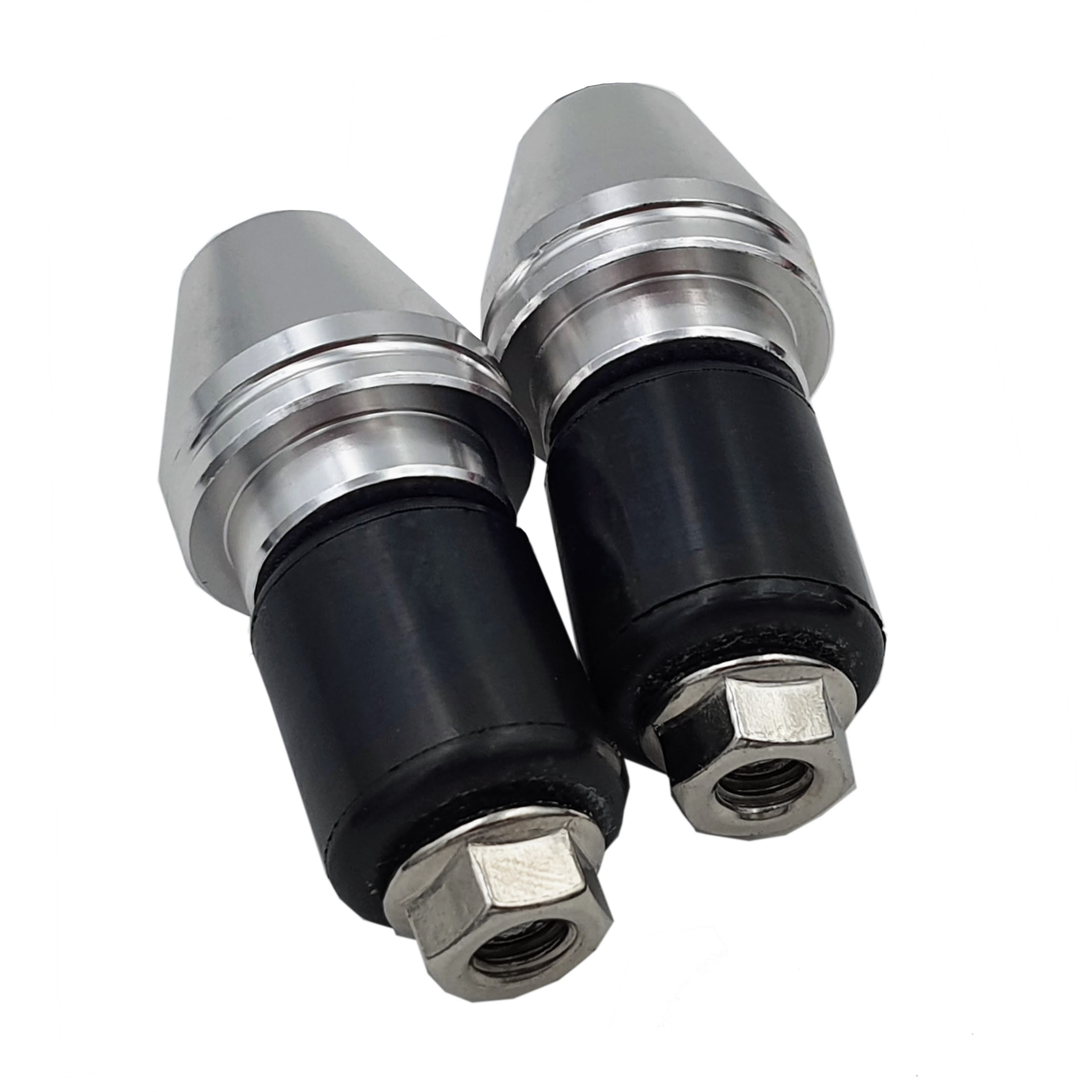 ONIPAX 2pcs Tone Handle Bar End Plugs (Silver/Black)