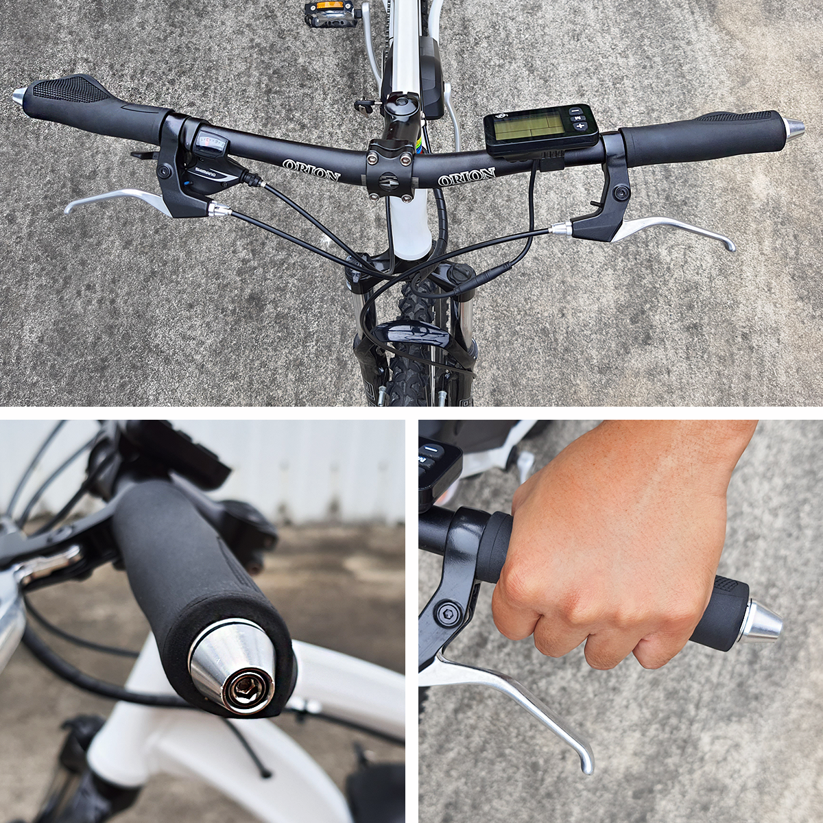 ONIPAX 2pcs Tone Handle Bar End Plugs (Silver/Black)