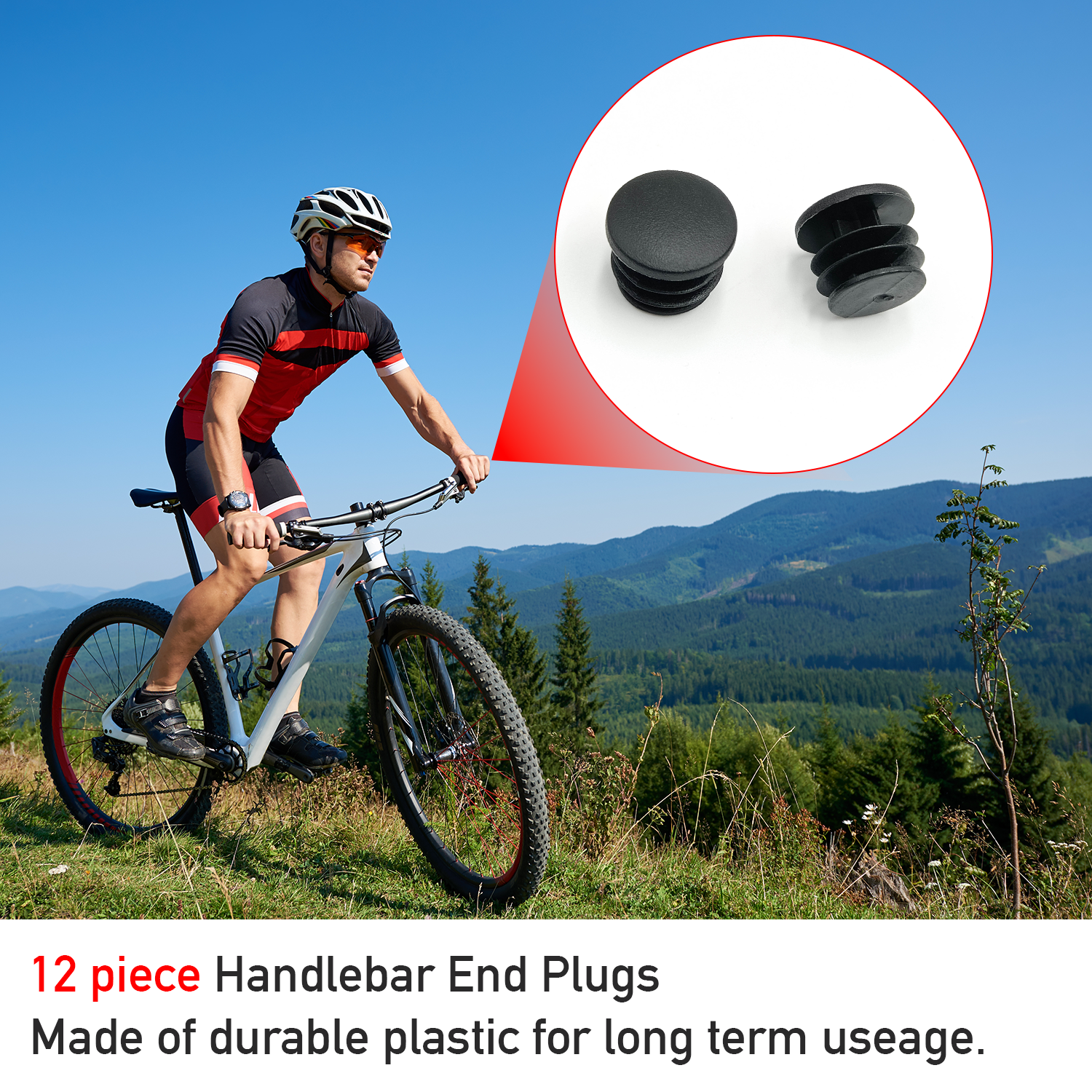ONIPAX Plastic Handle Bar End Plugs 12pcs Caps for MTB Road Bicycle