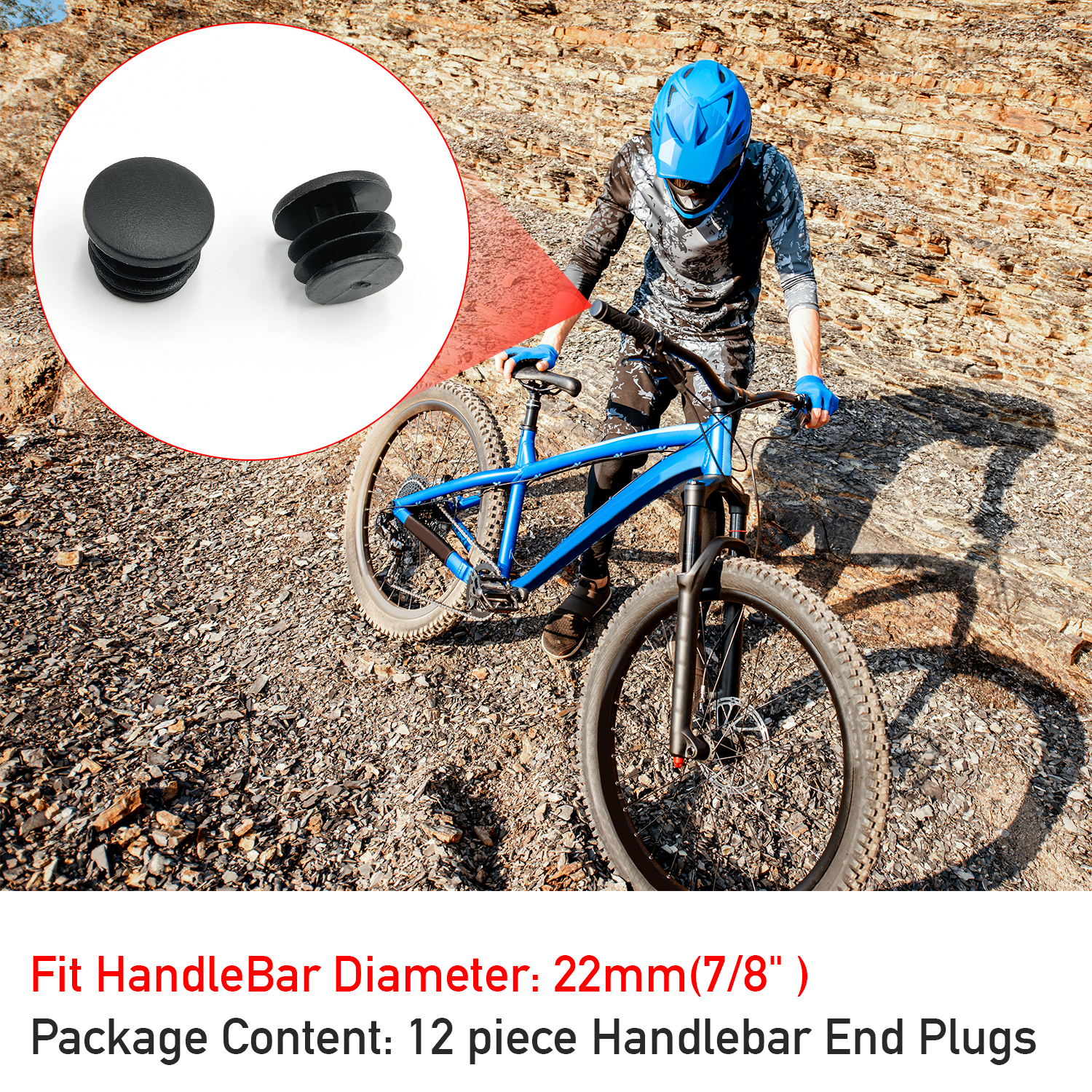 ONIPAX Plastic Handle Bar End Plugs 12pcs Caps for MTB Road Bicycle