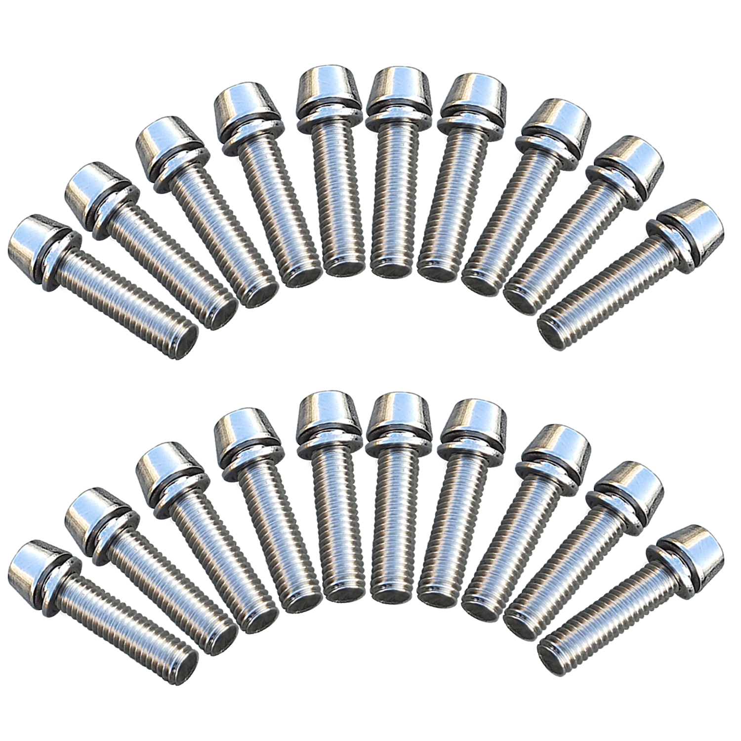 ONIPAX M5x20mm Bike Allen Hex Tapered Stainless Bolts Screws with Washer for MTB STEM