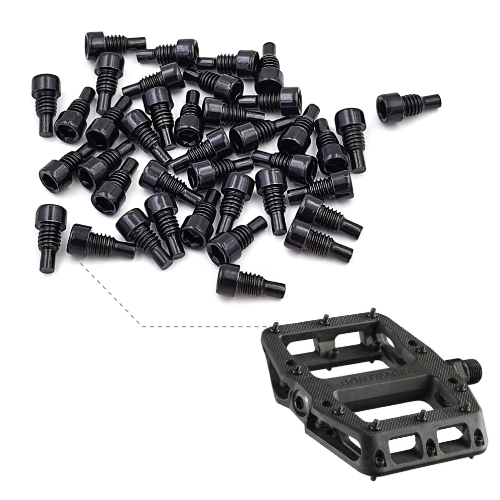 ONIPAX Bike MTB Pedal Bolts Screws M4 x 8mm Black 40 pcs/Bag