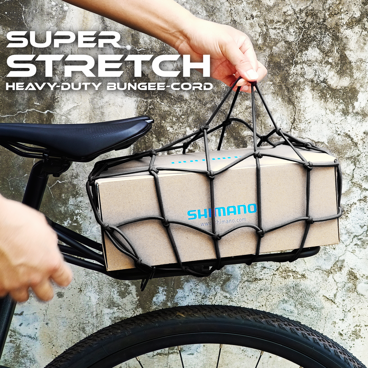 ONIPAX 15"x 15" High Elastic Bungee Cargo Net with 6 Hooks for Bicycle Motorcycle
