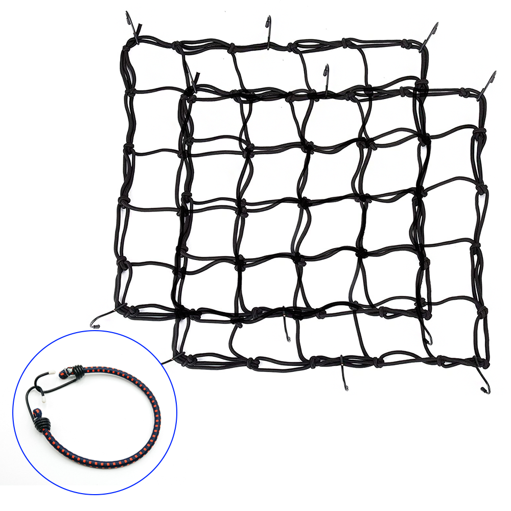 ONIPAX 15"x 15" High Elastic Bungee Cargo Net with 6 Hooks for Bicycle Motorcycle