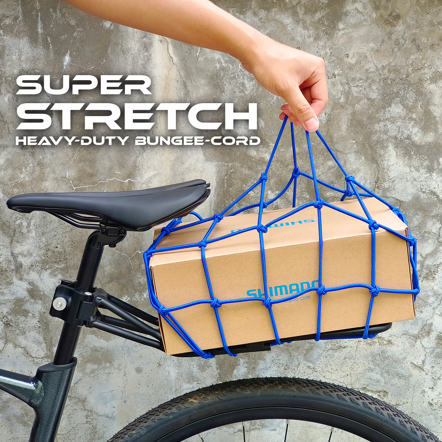 ONIPAX 15"x 15" High Elastic Bungee Cargo Net with 6 Hooks for Bicycle Motorcycle