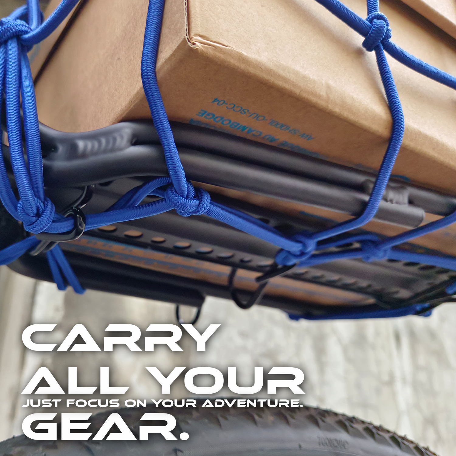 ONIPAX 15"x 15" High Elastic Bungee Cargo Net with 6 Hooks for Bicycle Motorcycle