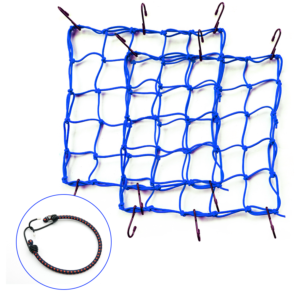 ONIPAX 15"x 15" High Elastic Bungee Cargo Net with 6 Hooks for Bicycle Motorcycle
