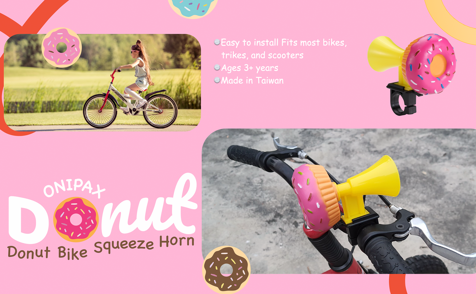ONIPAX Donut Bike Squeeze Horn