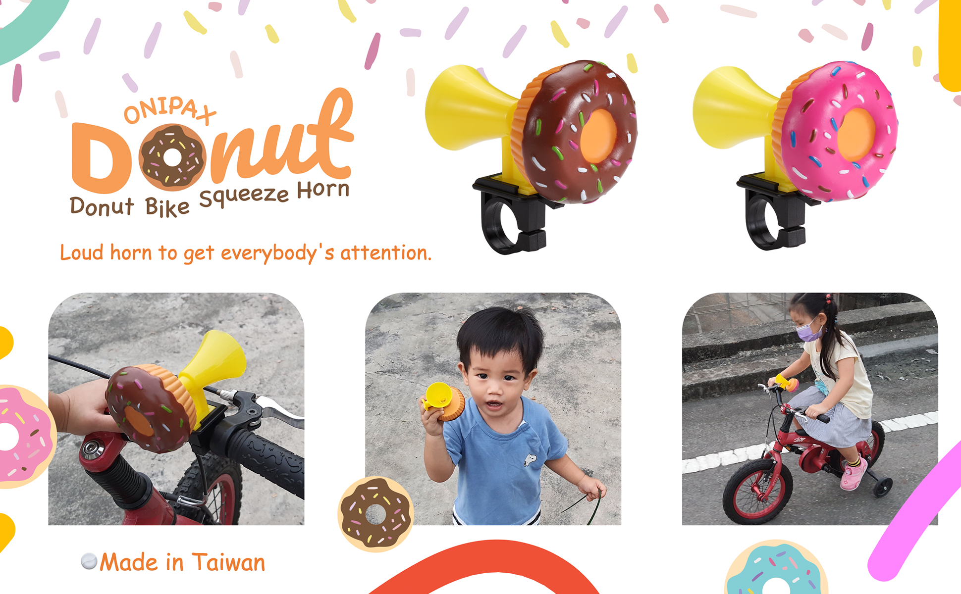 ONIPAX Donut Bike Squeeze Horn
