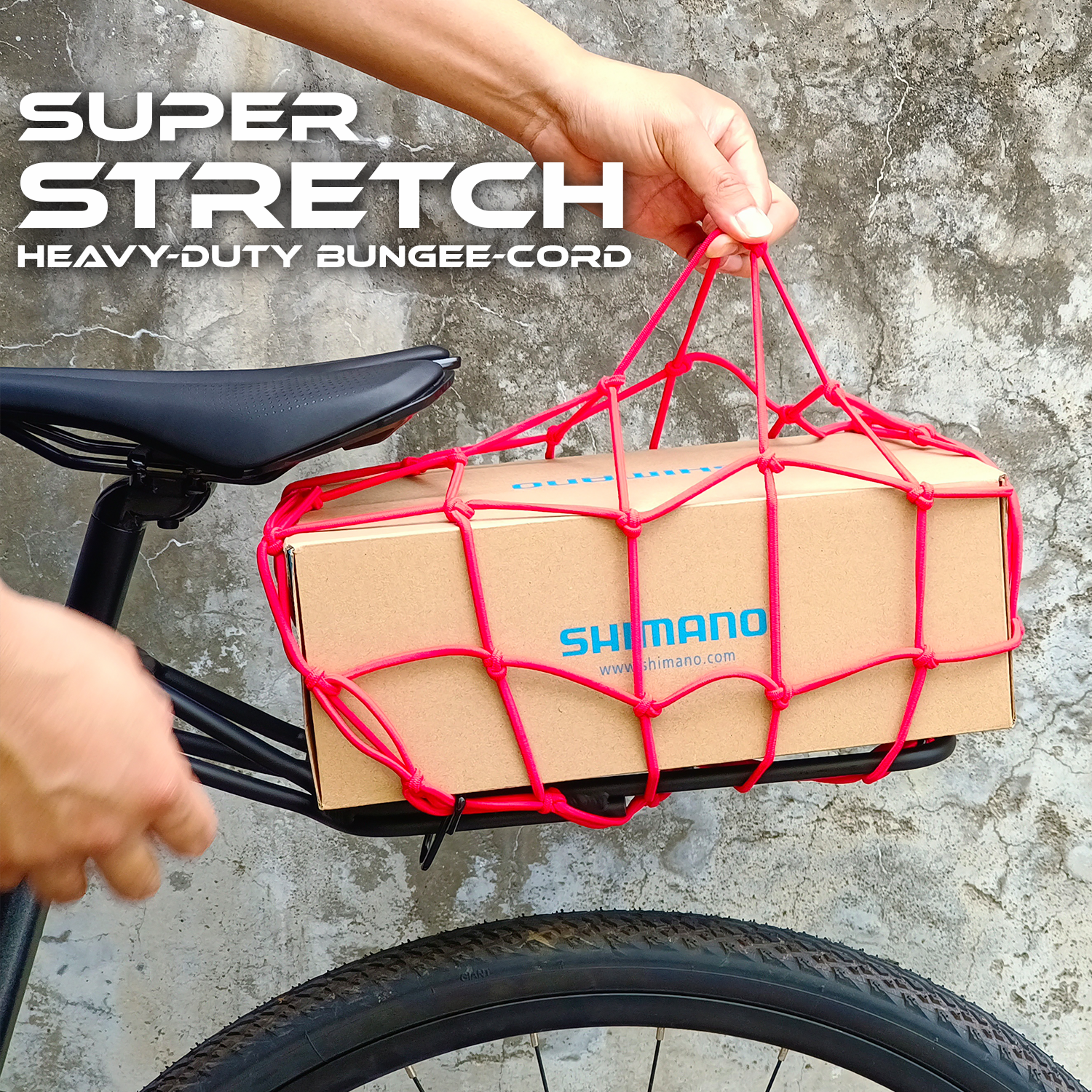 ONIPAX 15"x 15" High Elastic Bungee Cargo Net with 6 Hooks for Bicycle Motorcycle
