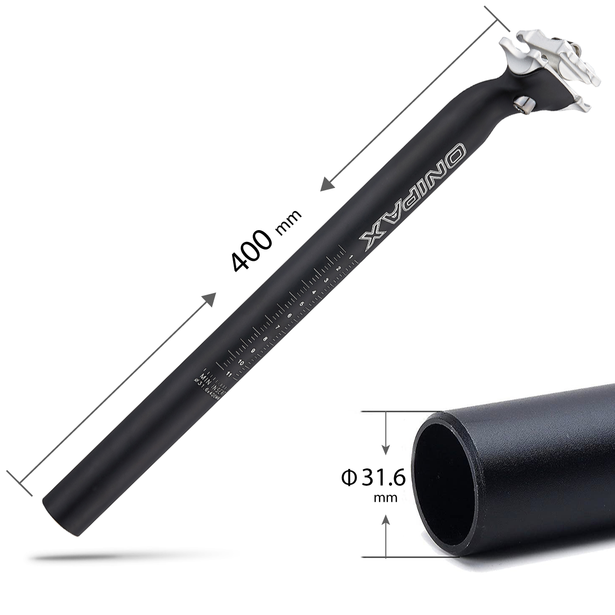 ONIPAX Forged Aluminum Seatpost 400mm 31.6mm Black/Red/Blue/Gold.
