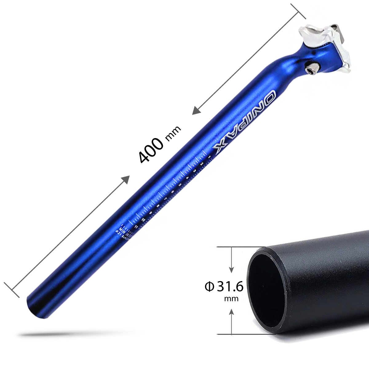 ONIPAX Forged Aluminum Seatpost 400mm 31.6mm Black/Red/Blue/Gold.