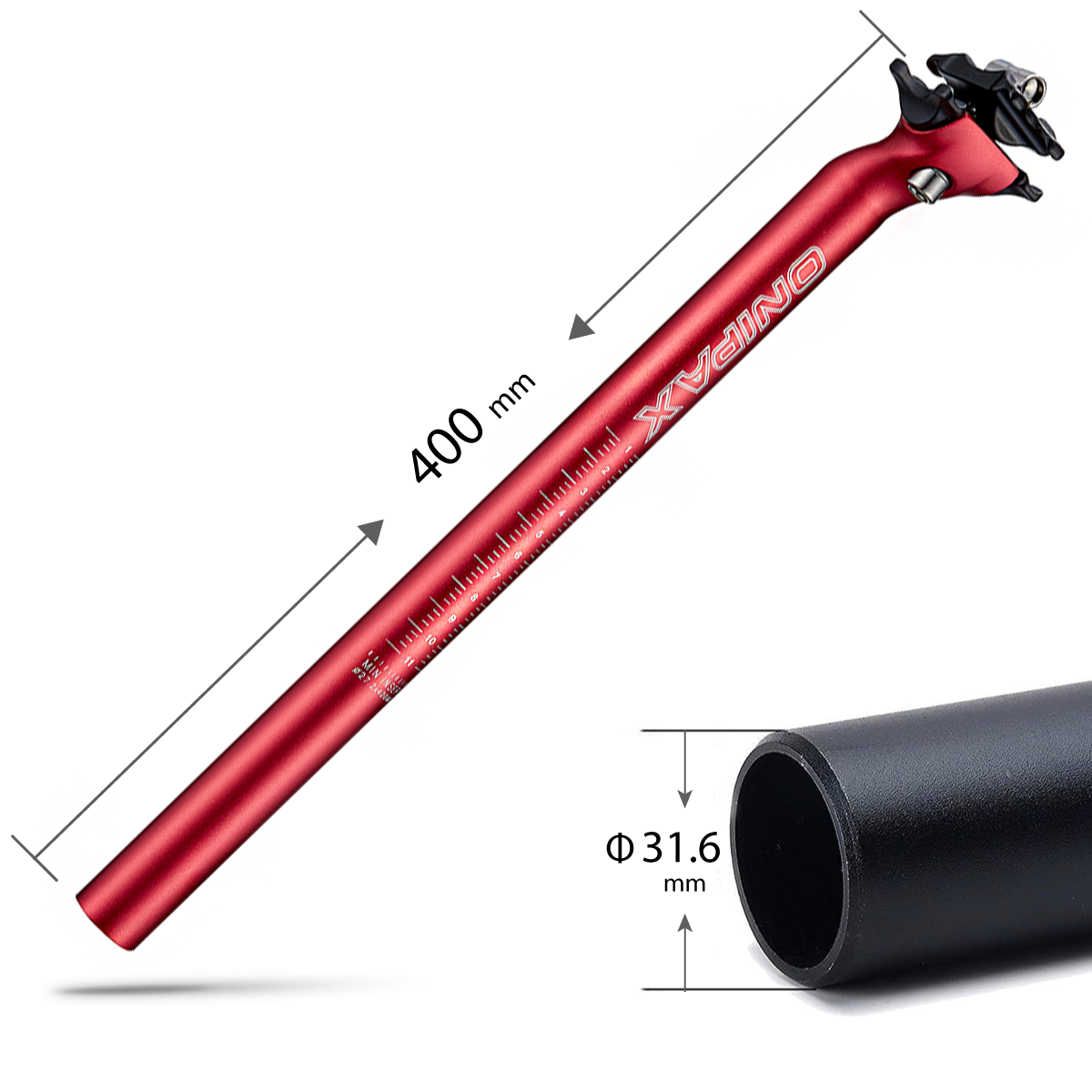 ONIPAX Forged Aluminum Seatpost 400mm 31.6mm Black/Red/Blue/Gold.