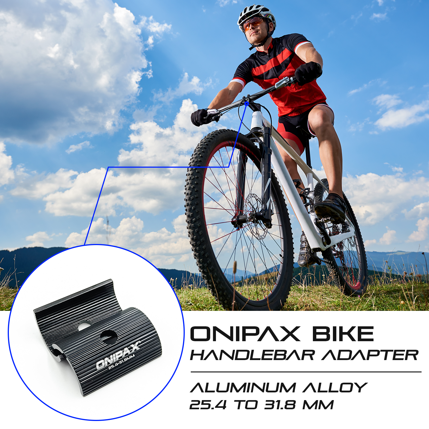 ONIPAX Bike Handlebar Shim 1" to 1-1/4”/ 25.4 to 31.8 mm Bicycle Handlebar Conversion Shims Adapter Clamp Spacer