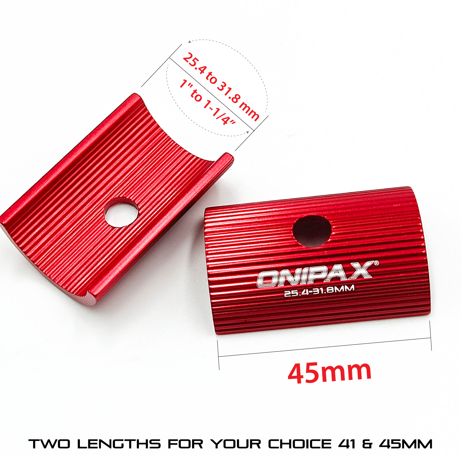 ONIPAX Bike Handlebar Shim 1" to 1-1/4”/ 25.4 to 31.8 mm Bicycle Handlebar Conversion Shims Adapter Clamp Spacer