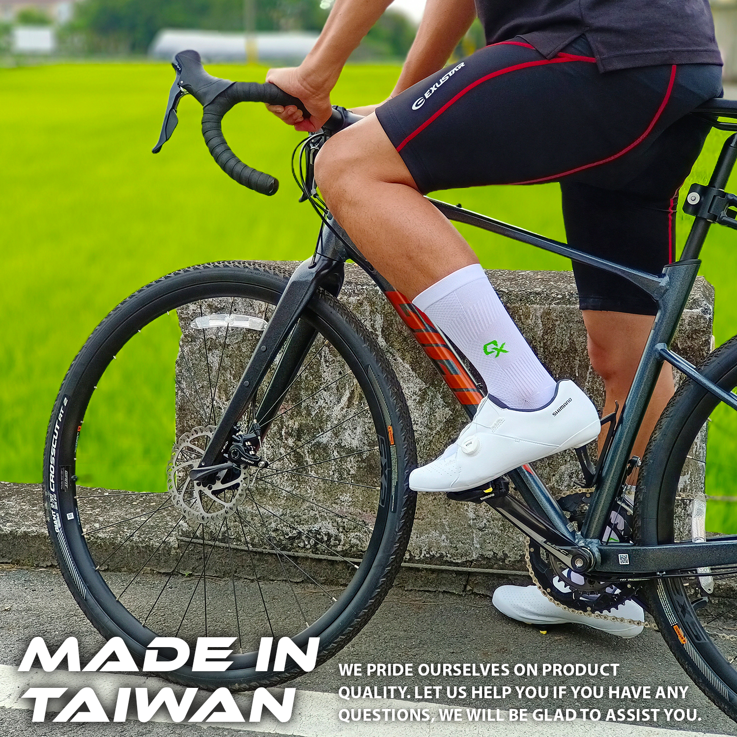 ONIPAX Athletic Cycling Socks for Men & Women, Crew Cut, Breathable Compression, Perfect fit for Cycling Shoes, Running Hiking