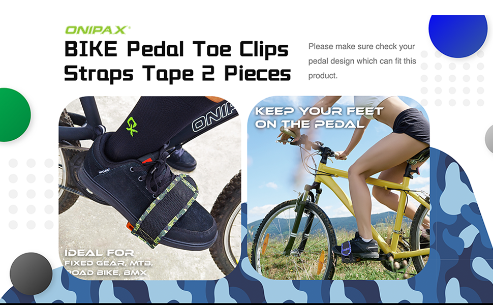 ONIPAX 1 Pairs Bike Pedal Straps Toe Clips Straps for Fixed Gear