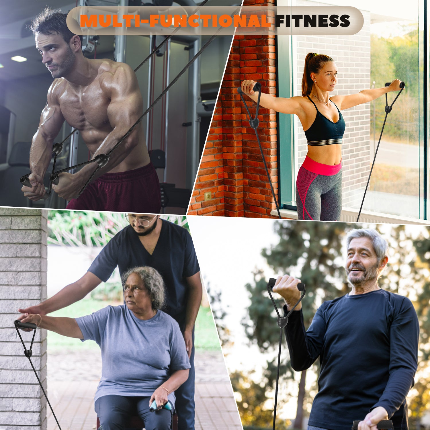ONIPAX Stepper Resistance Bands with Handles, Strength Training Set