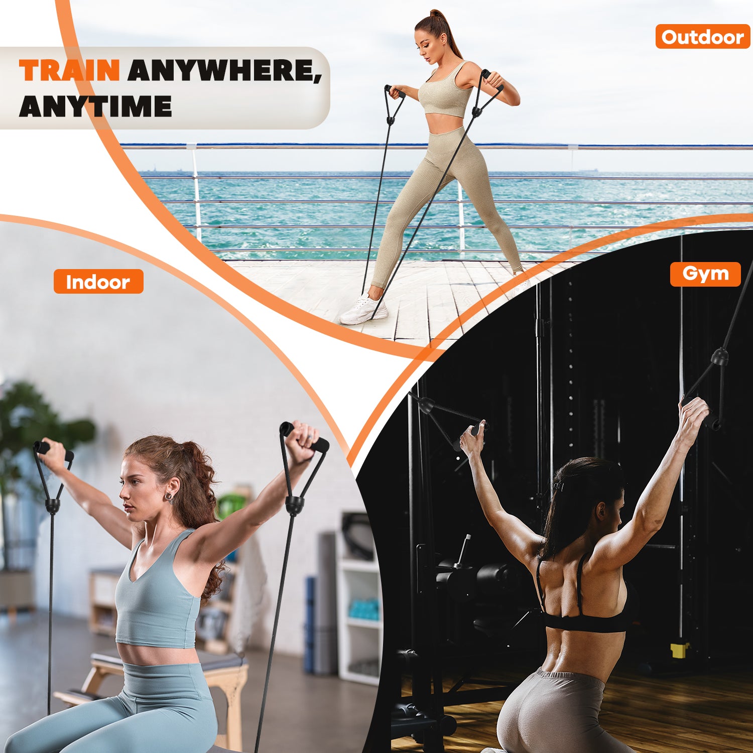 ONIPAX Stepper Resistance Bands with Handles, Strength Training Set