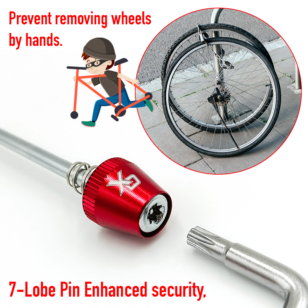 ONIPAX Anti-Theft Locking Skewer 7 Lobe Bicycle Wheel Hub