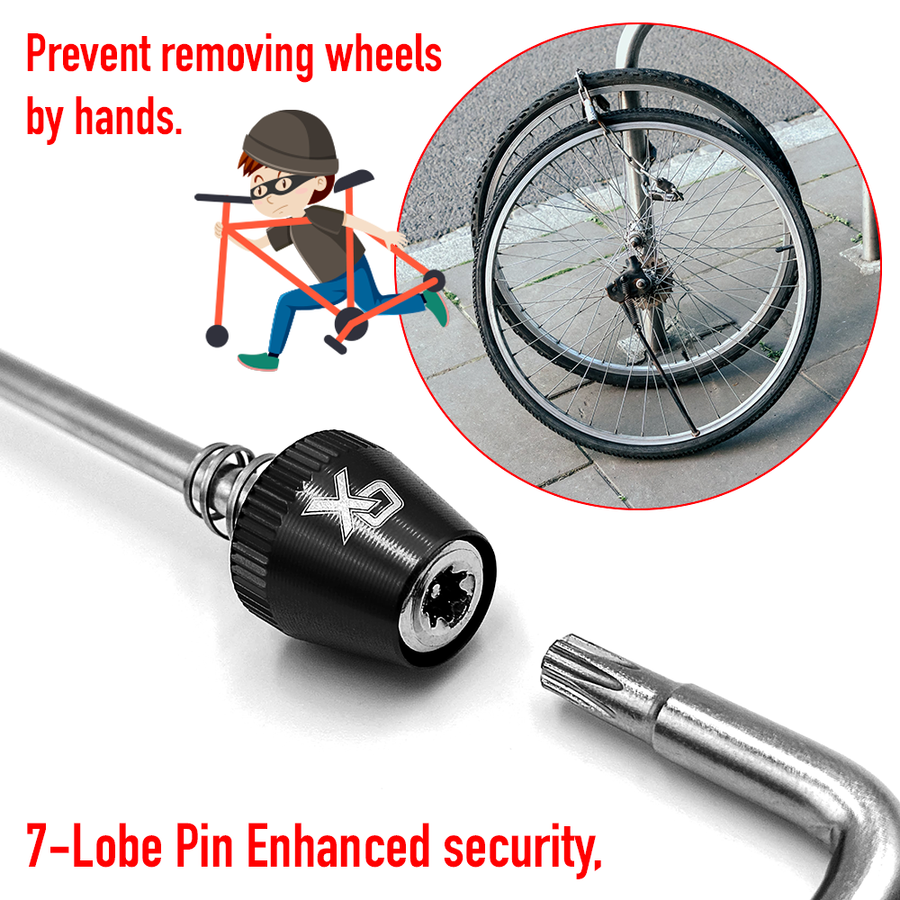Locking Skewers Bicycle Quick Release Wheel Lock ONIPAX Anti-Theft
