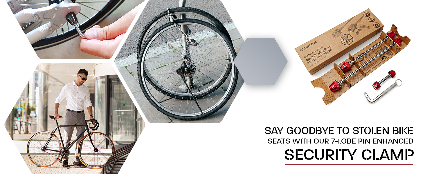 stinnes intertec security fahrradanhänger ONIPAX Anti-Theft Locking Skewer 7 Lobe Bicycle Wheel Hub with Lock Seatpost Bolt RED