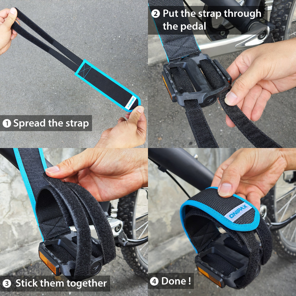 how to use pedal straps ONIPAX 1 Pairs Bike Pedal Straps Toe Clips Straps for Fixed Gear