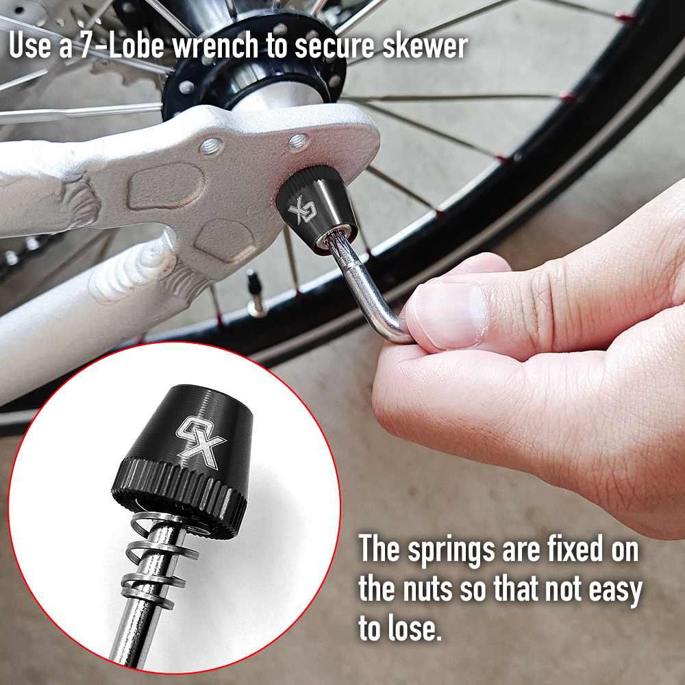 ONIPAX Anti-Theft Locking Skewer 7 Lobe Bicycle Wheel Hub