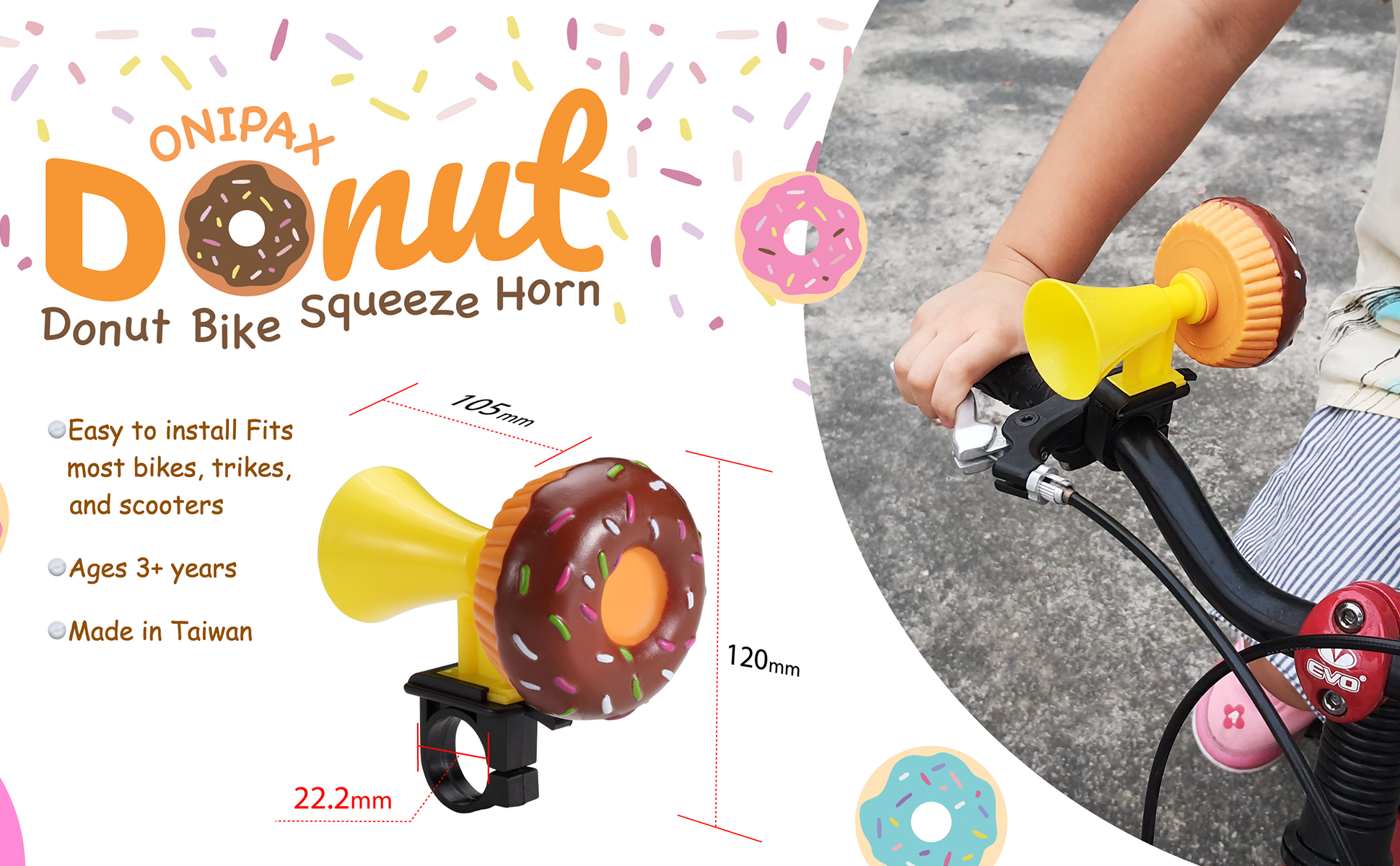 ONIPAX Donut Bike Squeeze Horn