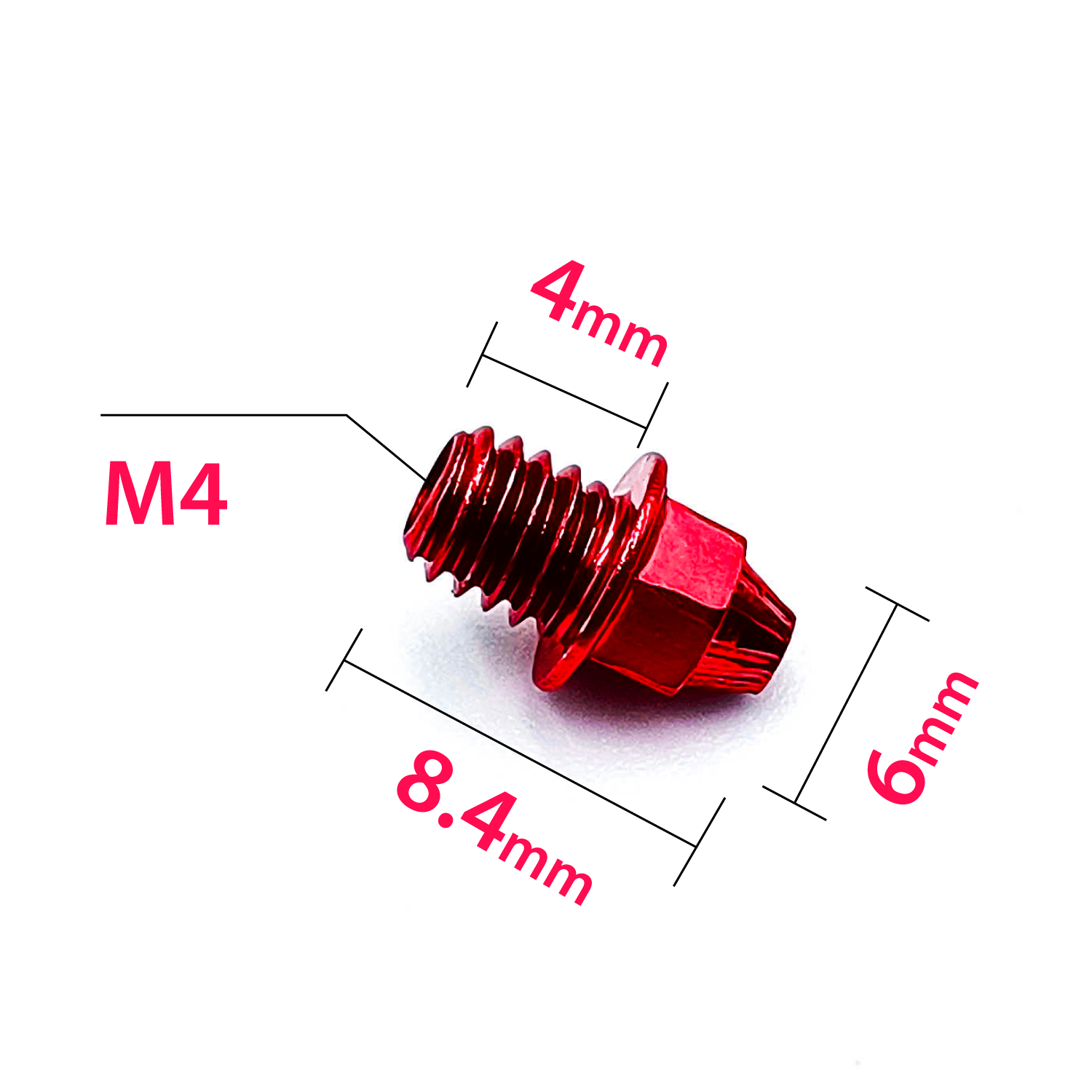 bike pedal bolt size ONIPAX Bike Pedal Bolts Screw M4 x 7mm 40 pcs/Bag with 1 Wrench, Red
