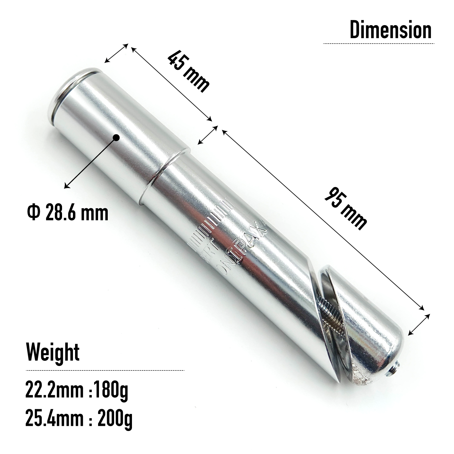 ONIPAX Bike Stem Quill Adapter 22.2mm / 25.4 mm