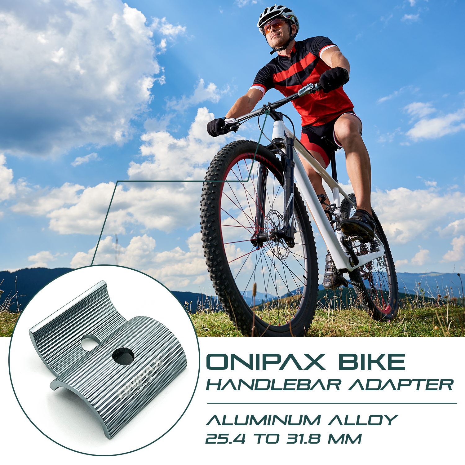 ONIPAX Bike Handlebar Shim 1" to 1-1/4”/ 25.4 to 31.8 mm Bicycle Handlebar Conversion Shims Adapter Clamp Spacer